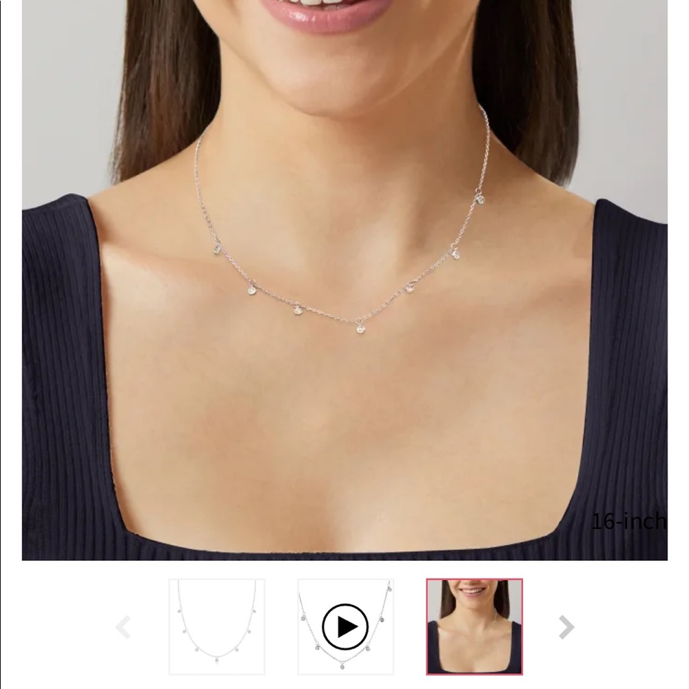 .25 ct tw Bezel set diamond drop station necklace